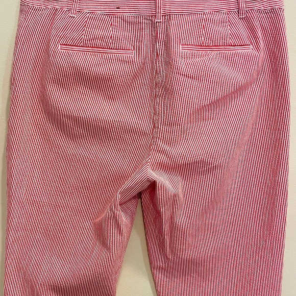 Talbots Perfect Crop Red White Seersucker Pants - Picture 4 of 5